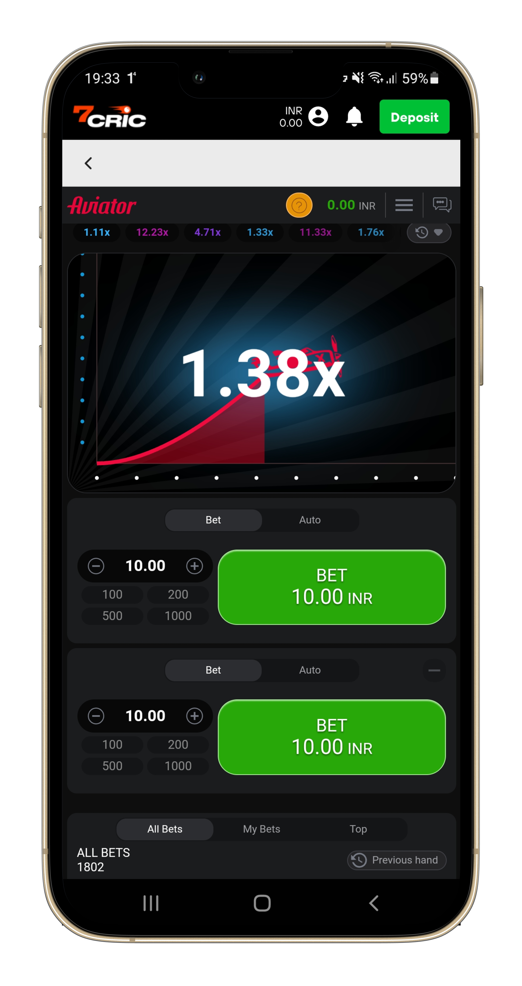 7cric Aviator game app betting game